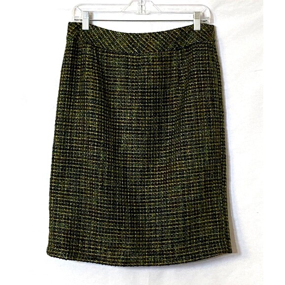 Coldwater Creek Tweed Pencil Skirt Womens Size 10 Multicolor Lined Wool Blend - Picture 1 of 14